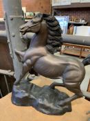 Large spelter figure of a stallion