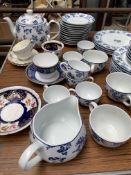 Blue and white Vista Alegre part tea set; together with a quantity of china