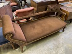 Mahogany framed Edwardian chaise lounge