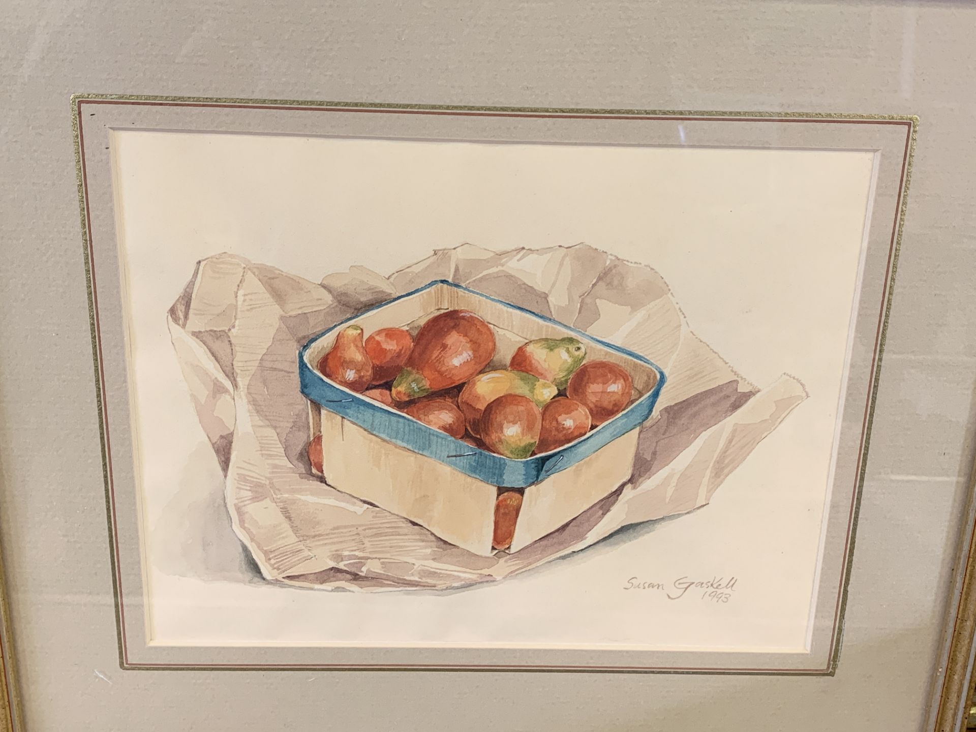 Five framed and glazed still life watercolours by Susan Gaskell - Image 3 of 6