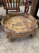 Rajasthani metal mounted circular grain table