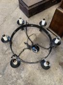 Iron 6 bulb chandelier fitting