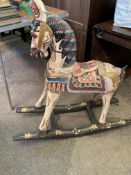 Middle Eastern style carved wood rocking horse