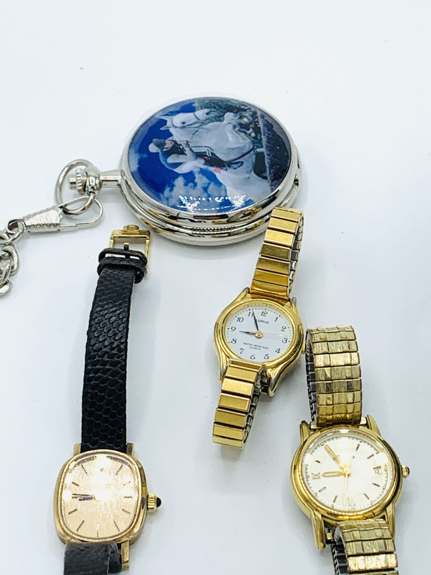 9ct gold case Silvana 17 jewels lady's wrist watch and five other watches - Image 5 of 5