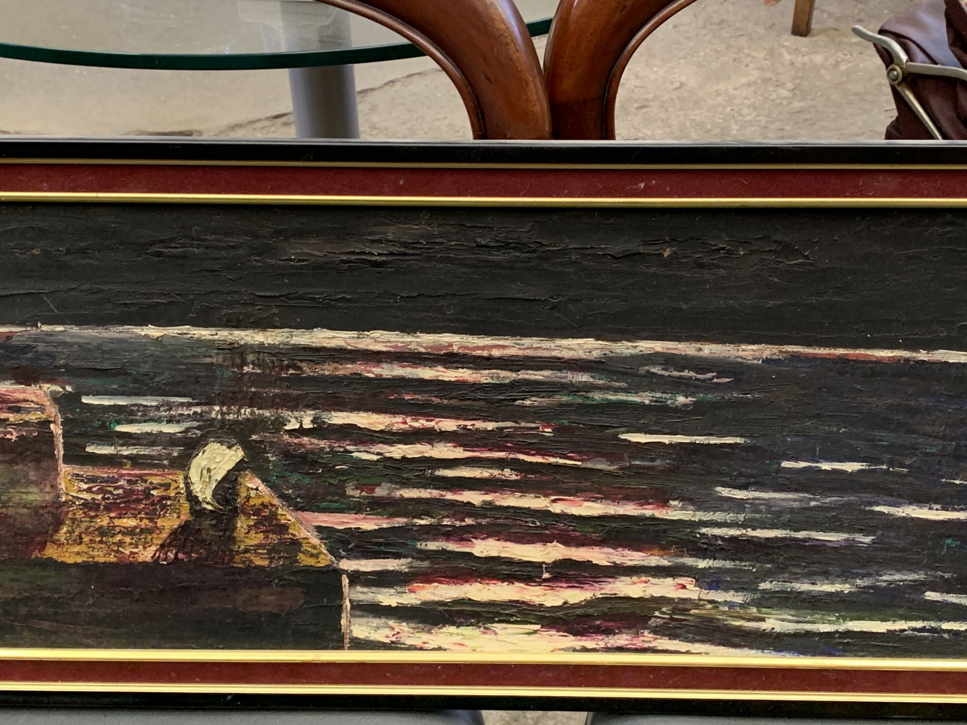 Framed oil on board of a seascape in the moonlight - Image 2 of 4