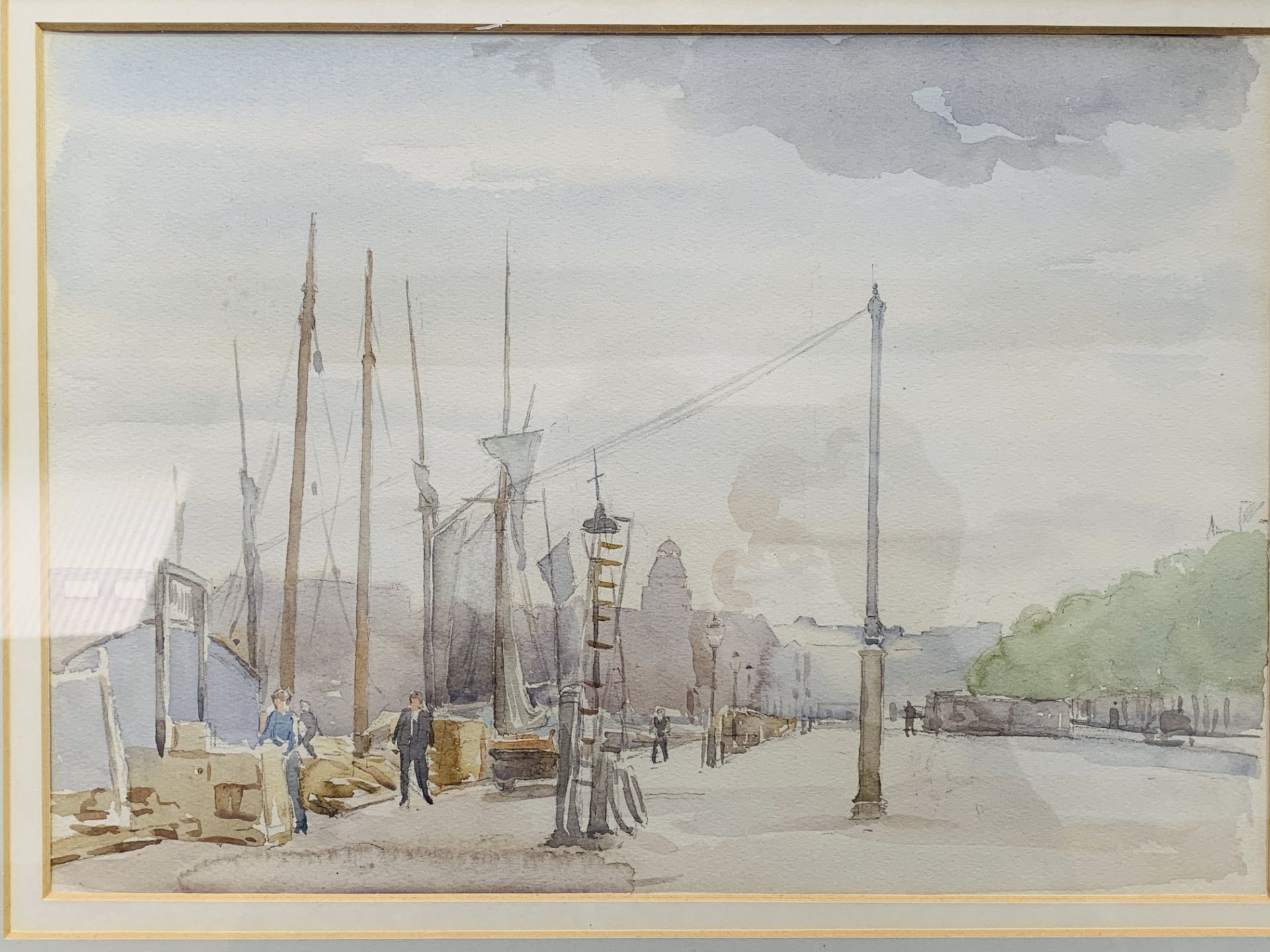 Five framed and glazed watercolours, 2 written on reverse by Ronald Gray