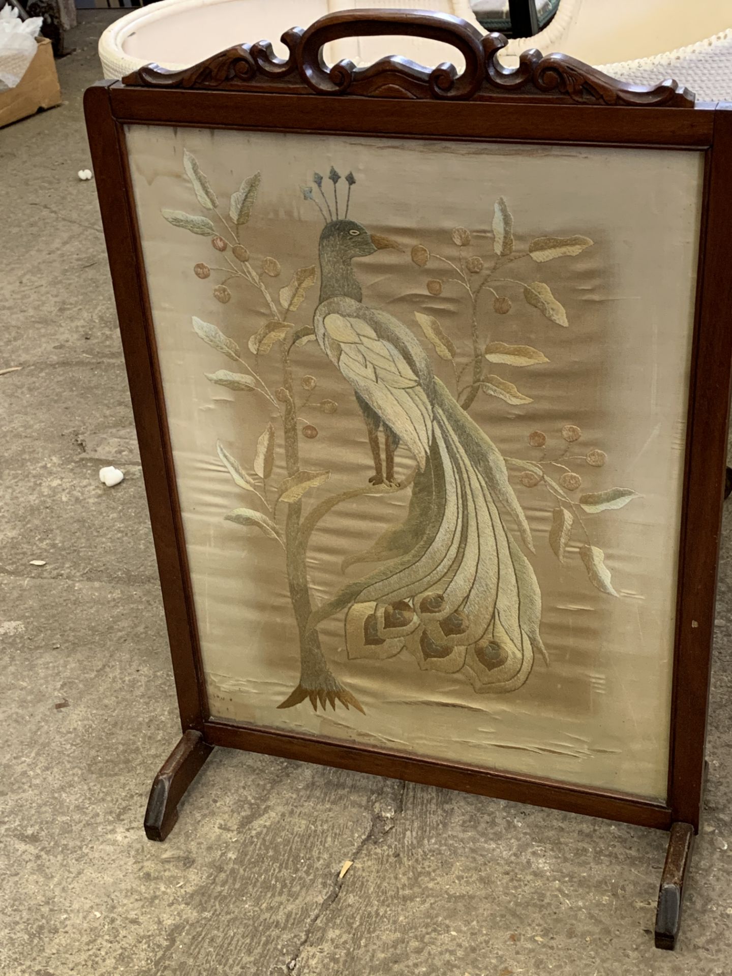 Mahogany framed fire screen - Image 3 of 3