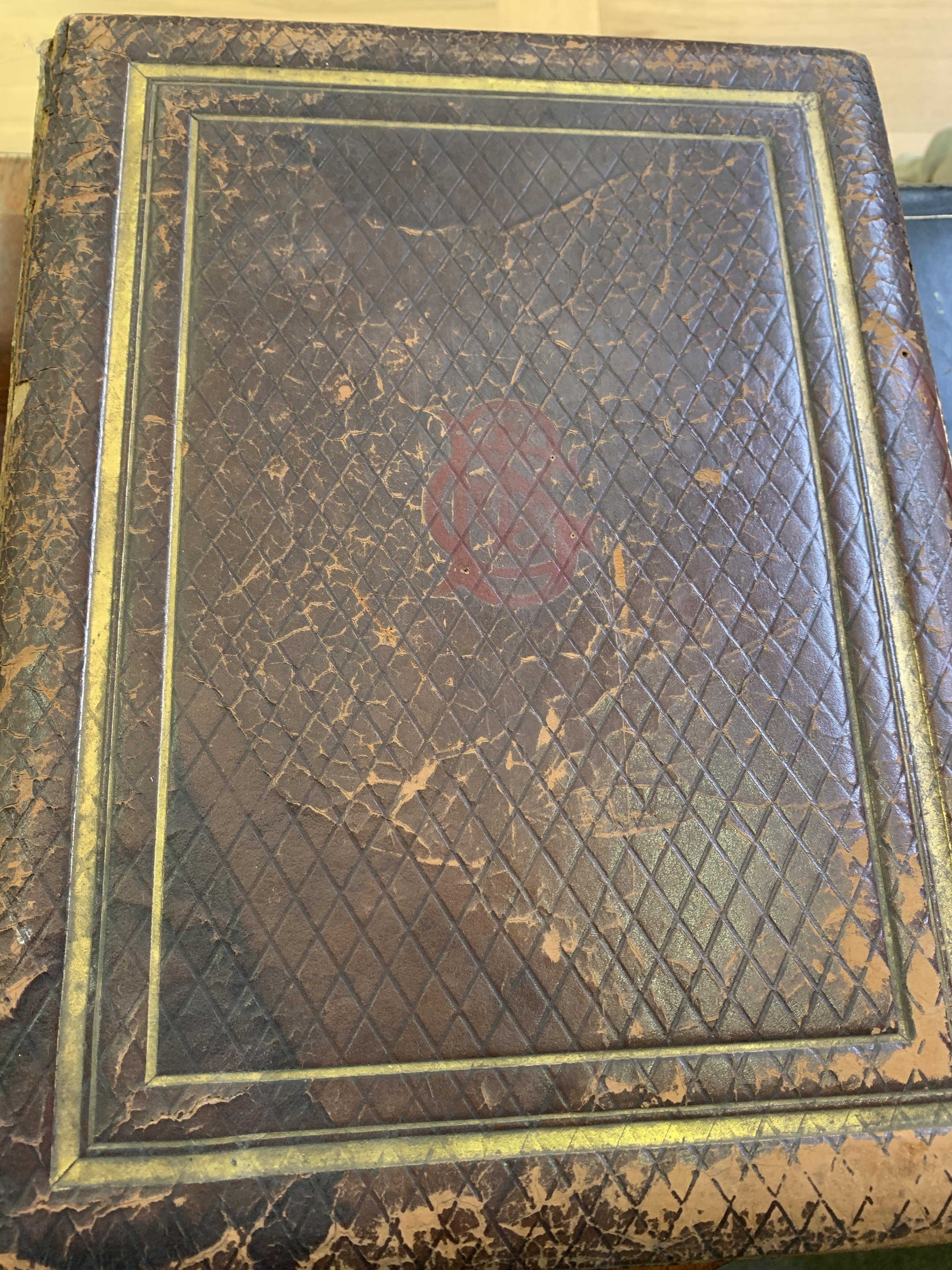 Three leather bound Victorian photograph albums - Image 4 of 12