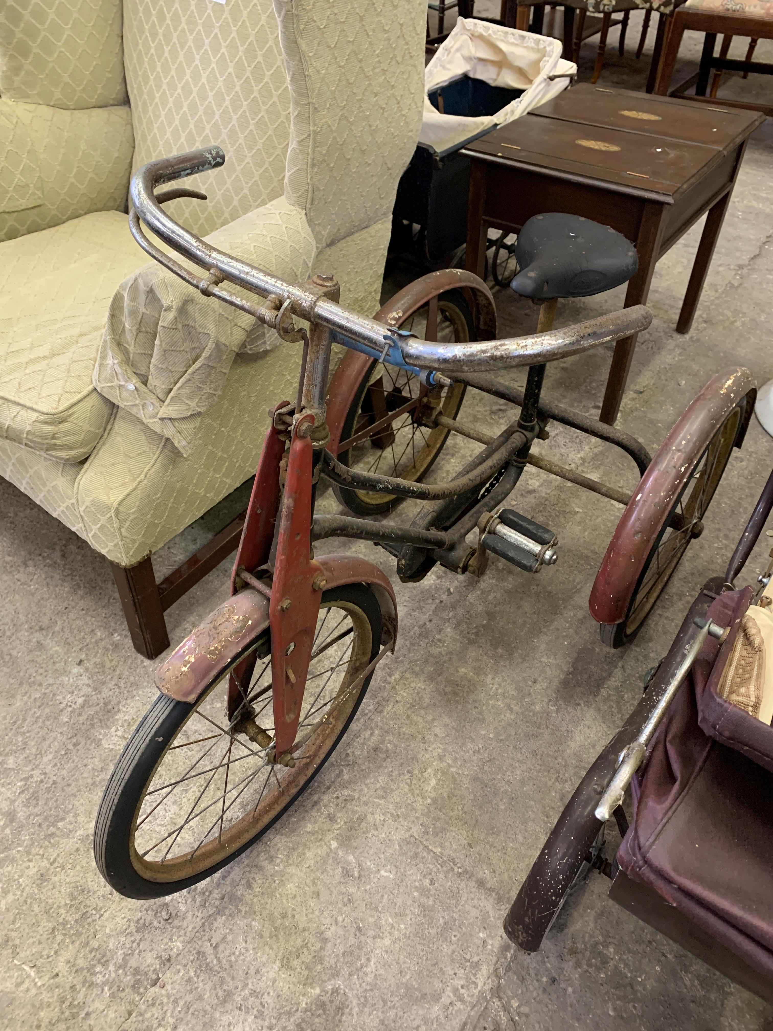 1920/30's child's tricycle together with a Tan-Stad child's dolls' pram. - Image 3 of 6