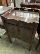 Mahogany display table together with a mahogany nightstand