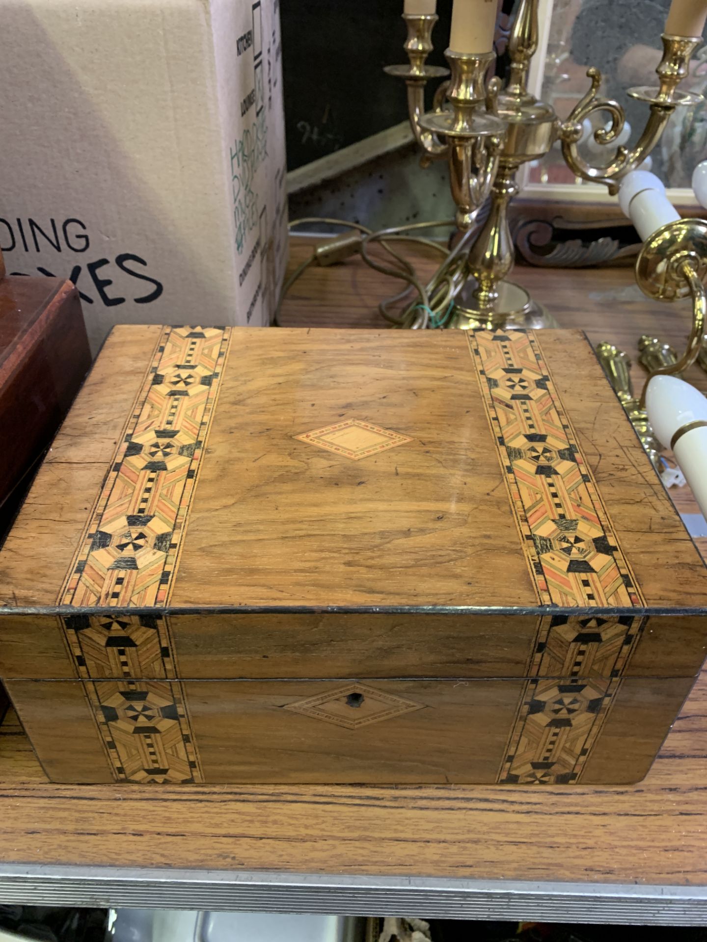 Two inlaid mahogany boxes