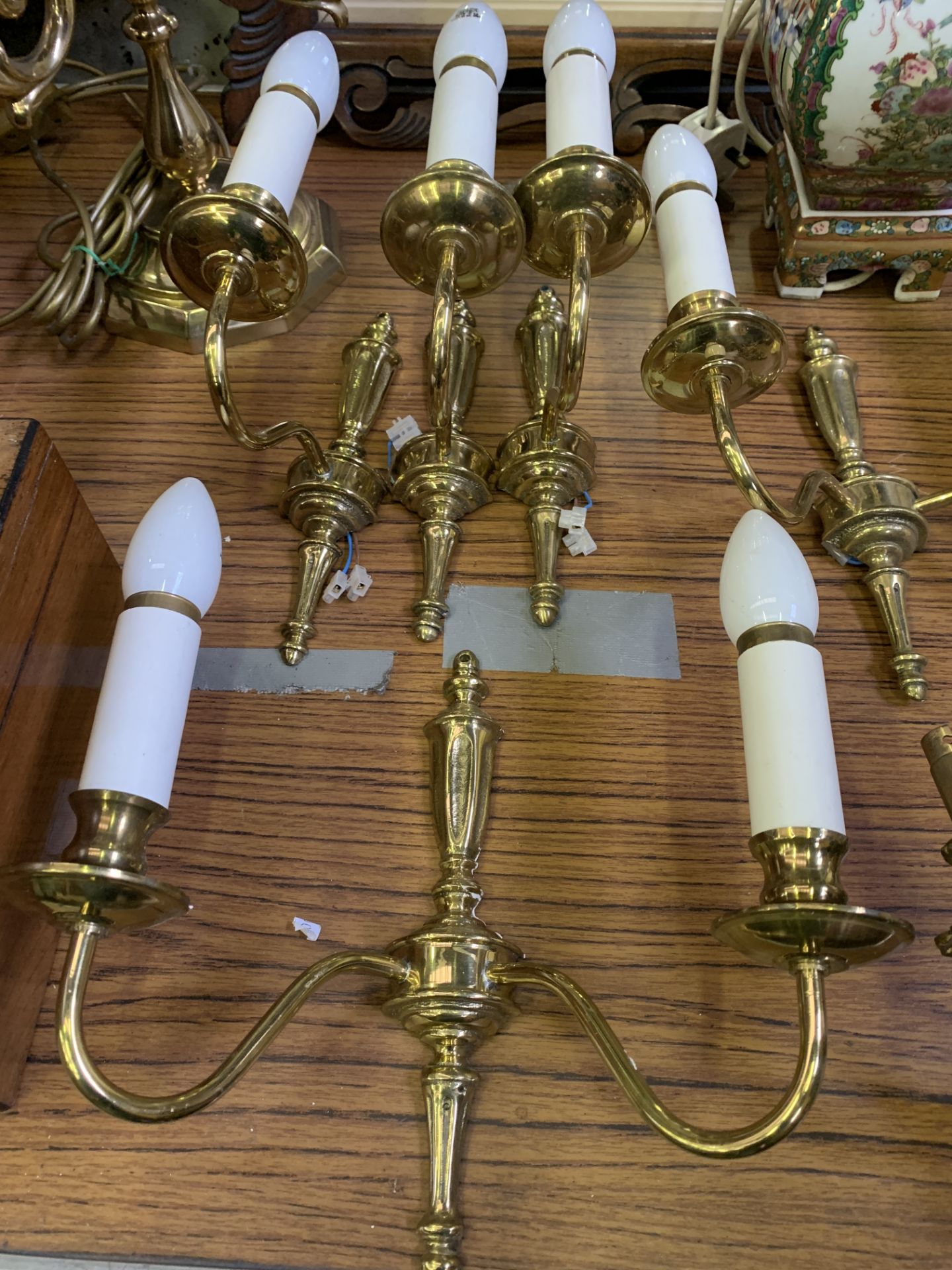 Various brass wall lights