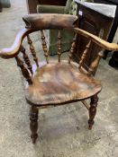 Elm seat rail back open armchair