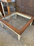 Square wood framed low table