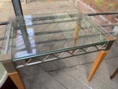 Glass top side table