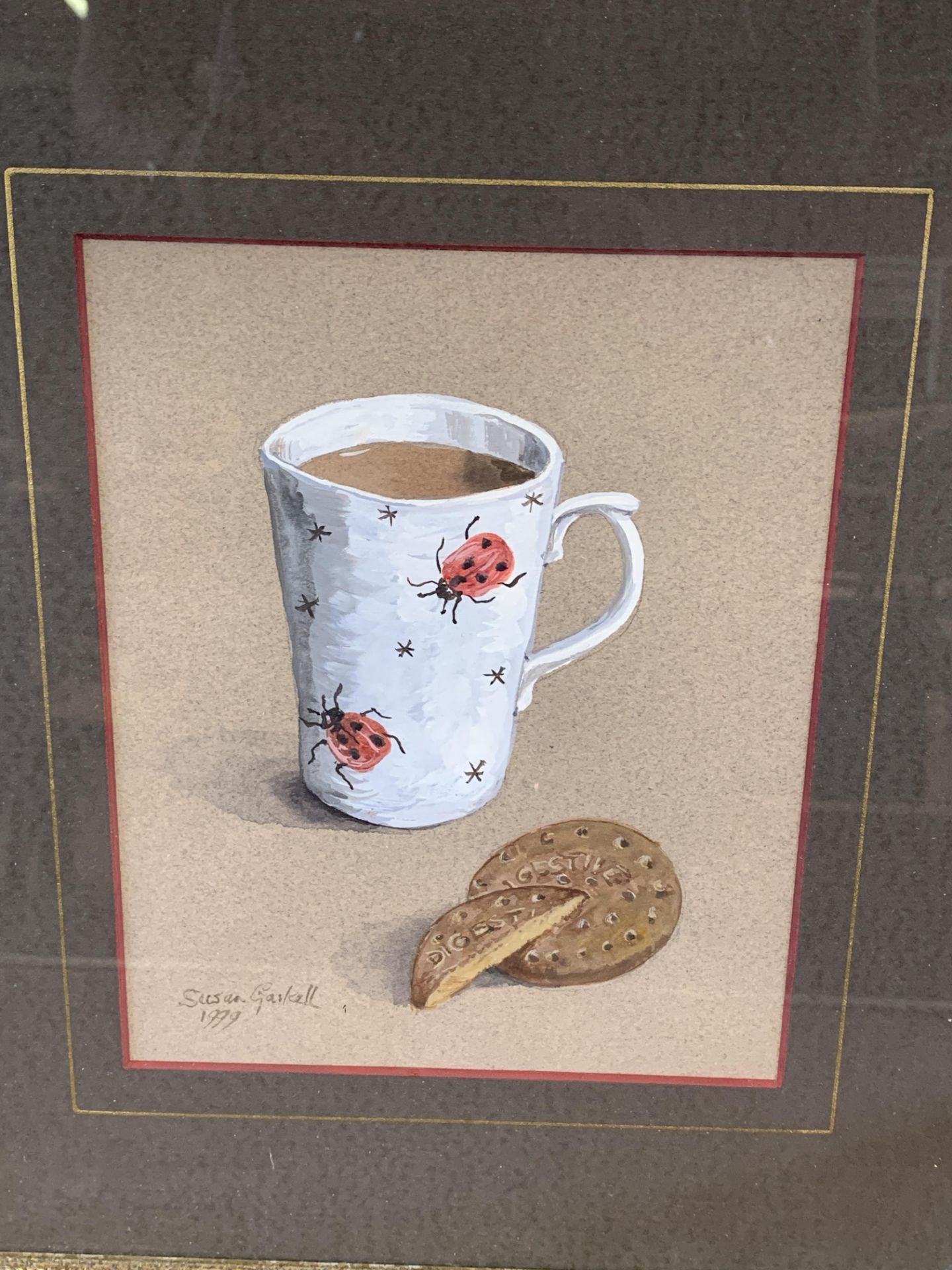 Five framed and glazed still life watercolours by Susan Gaskell - Image 2 of 6