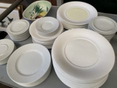 Seventy-two pieces of white tableware