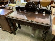 Victorian carved oak hall table