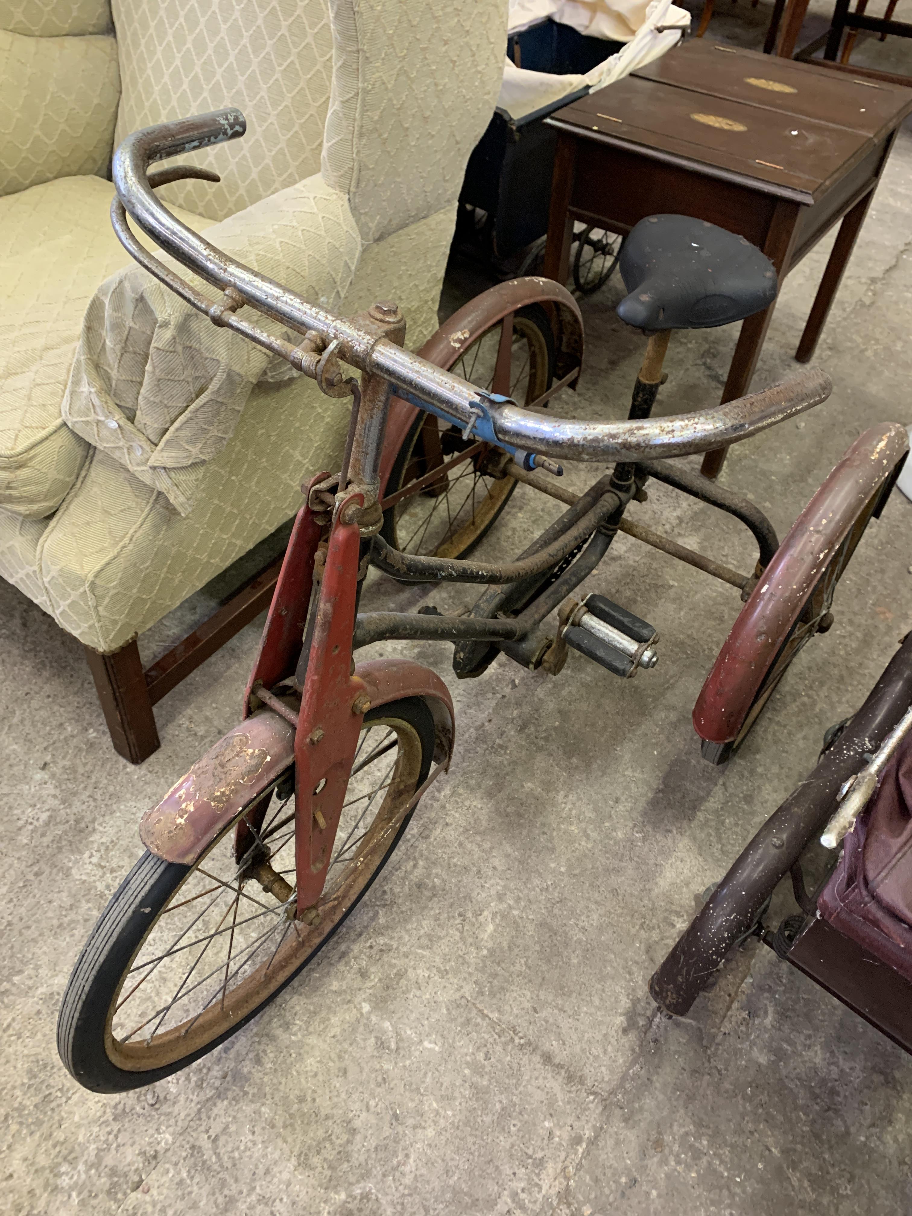 1920/30's child's tricycle together with a Tan-Stad child's dolls' pram. - Image 2 of 6