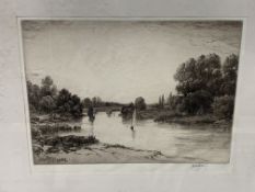 Two framed and glazed limited edition engravings of river scenes signed by John Fulwood,