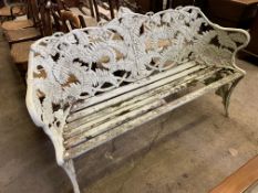 Coalbrookdale style cast aluminium garden seat