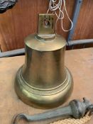 Brass ships bell stamped GRVI,