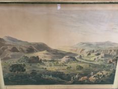 Pair of coloured prints of scenes in Abyssinia; pair of prints after paintings by William Hogarth