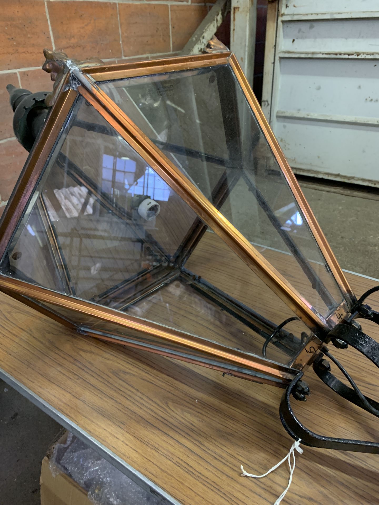 Large glazed Victorian style copper lantern