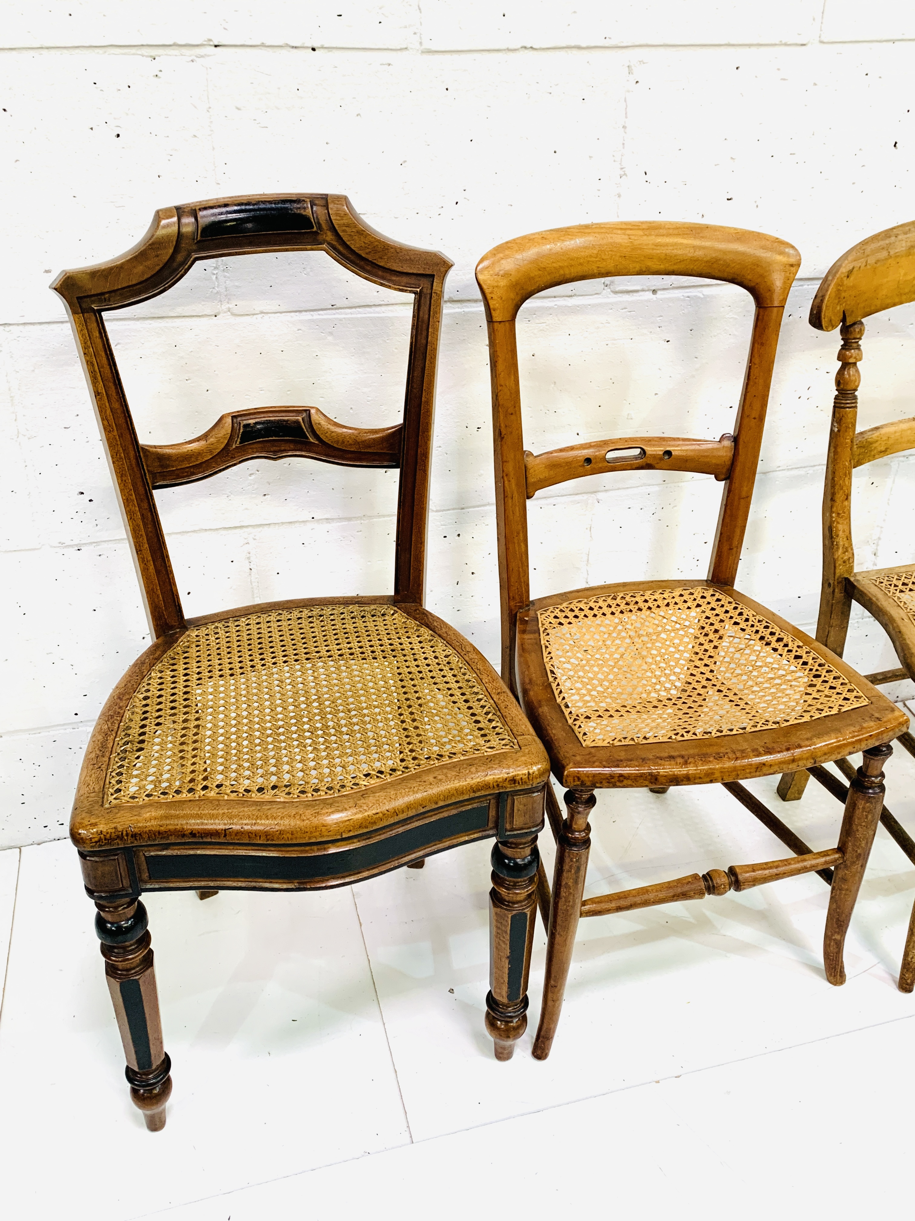 Four individual cane seat chairs