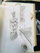 Folder of sketches, portraits, still lifes, and watercolours, original drawings and paintings