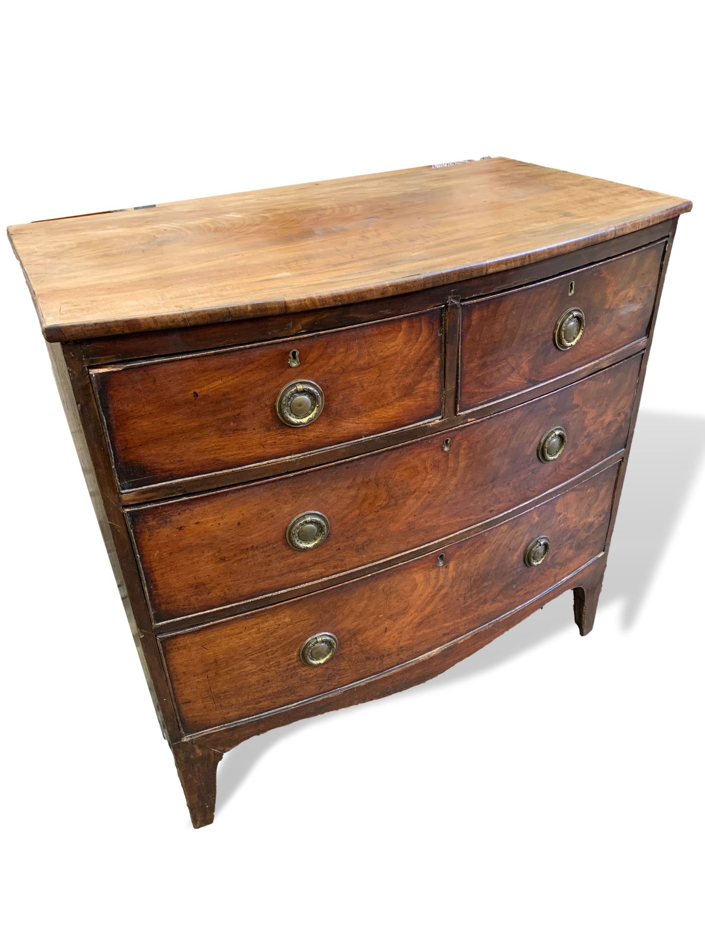 Victorian mahogany bow fronted chest of drawers - Image 3 of 4