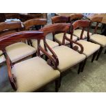 Group of eight mahogany dining chairs