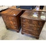 Pair of mahogany Georgian style bedside chests