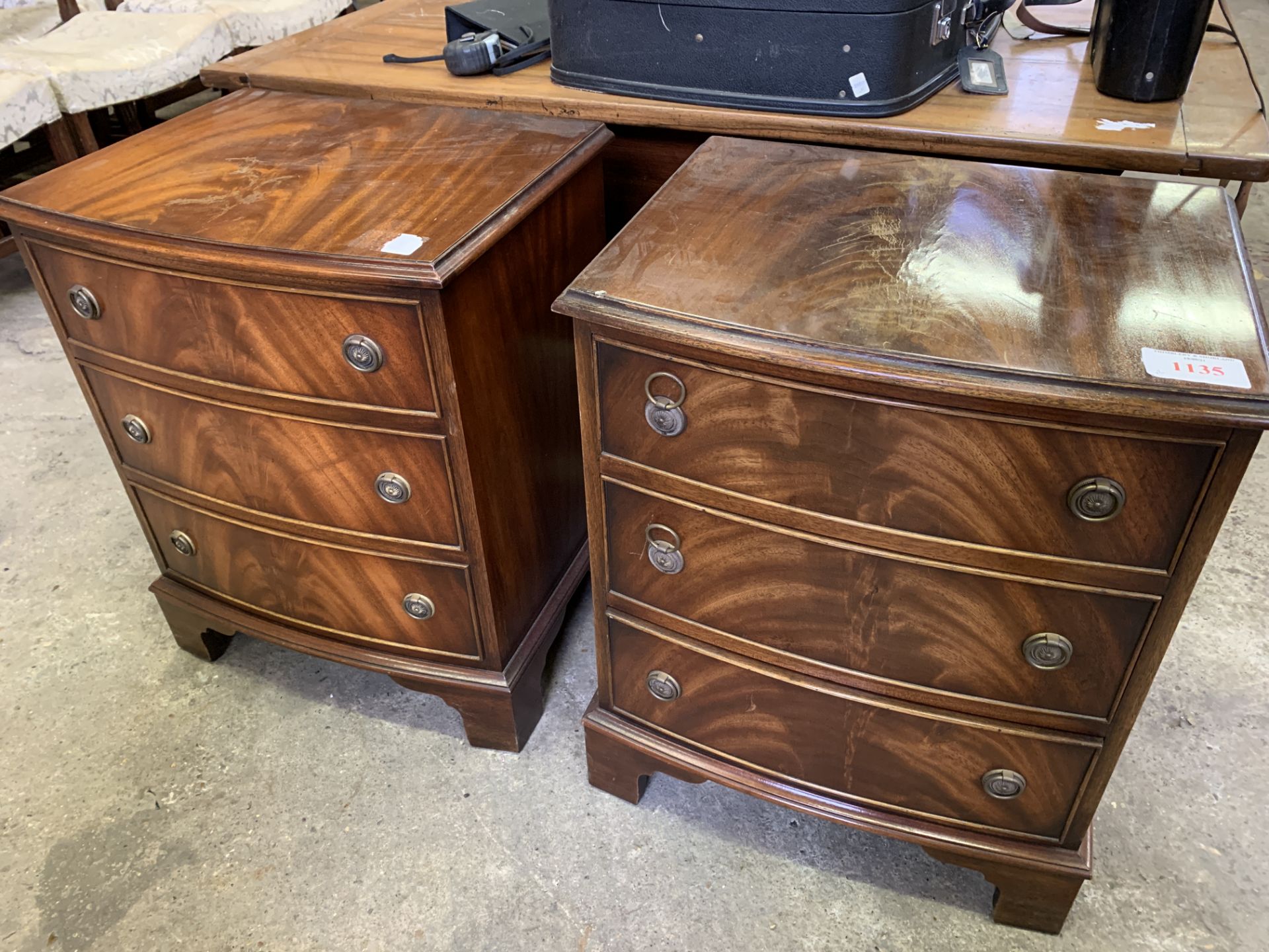 Pair of mahogany Georgian style bedside chests