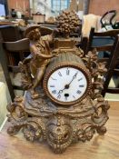 French style figural mantel clock and a Bravingtons Ltd. mantel clock