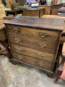 Early 19th century mahogany chest of four drawers