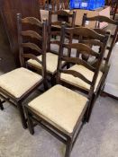 Four 1950's Ercol ladder back dining chairs