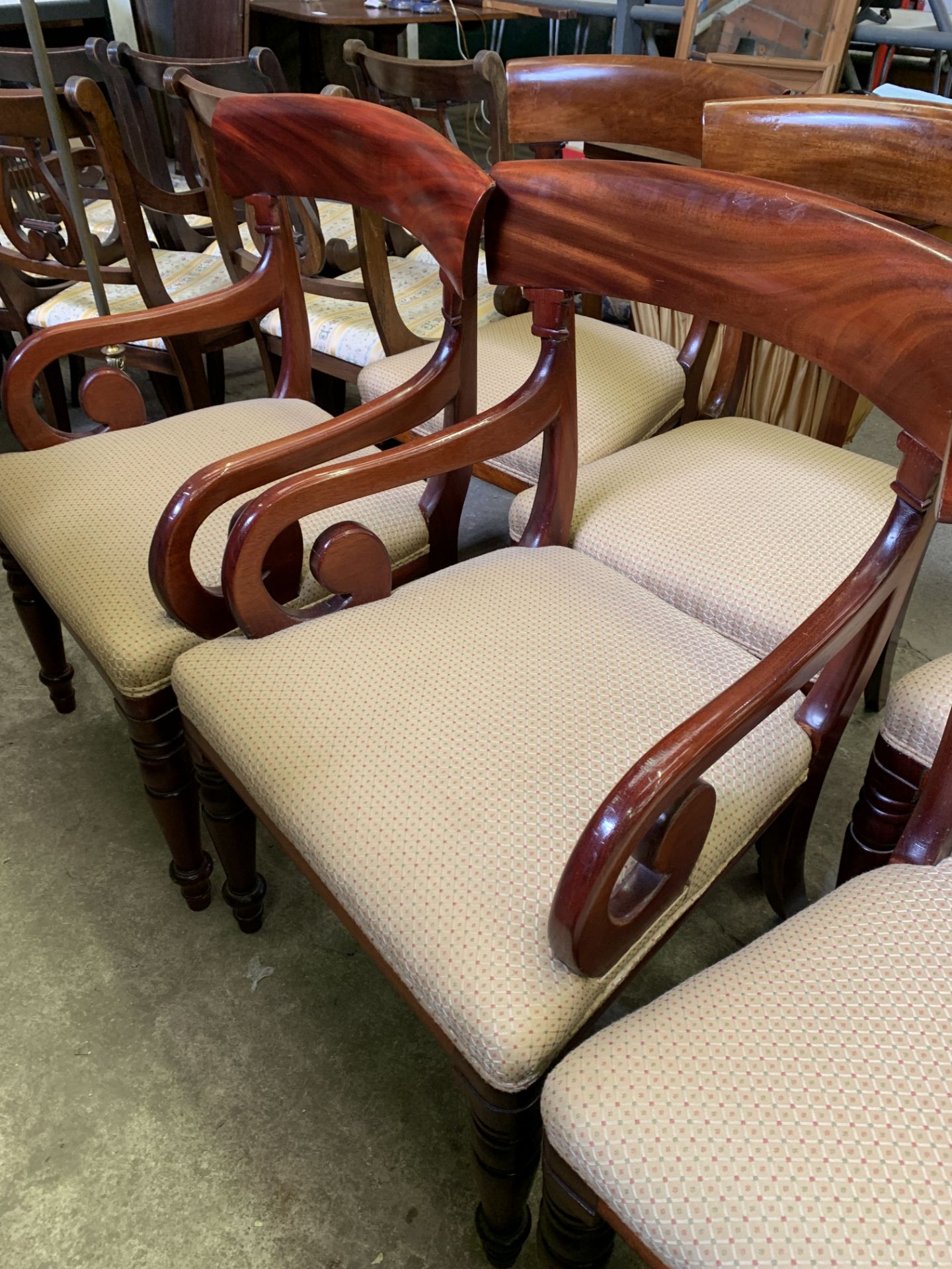 Group of eight mahogany dining chairs - Image 4 of 7