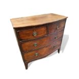 Victorian mahogany bow fronted chest of drawers