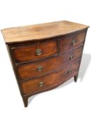 Victorian mahogany bow fronted chest of drawers