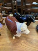 Beswick Hereford bull and a Beswick Aberdeen Angus cow