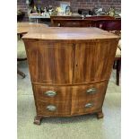 Georgian style mahogany bow fronted low drinks cabinet
