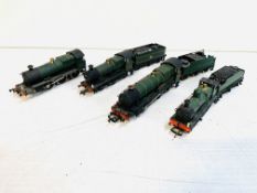 A collection of 00 gauge locomotives and tenders, including Hornby