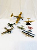 Seven diecast model aeroplanes