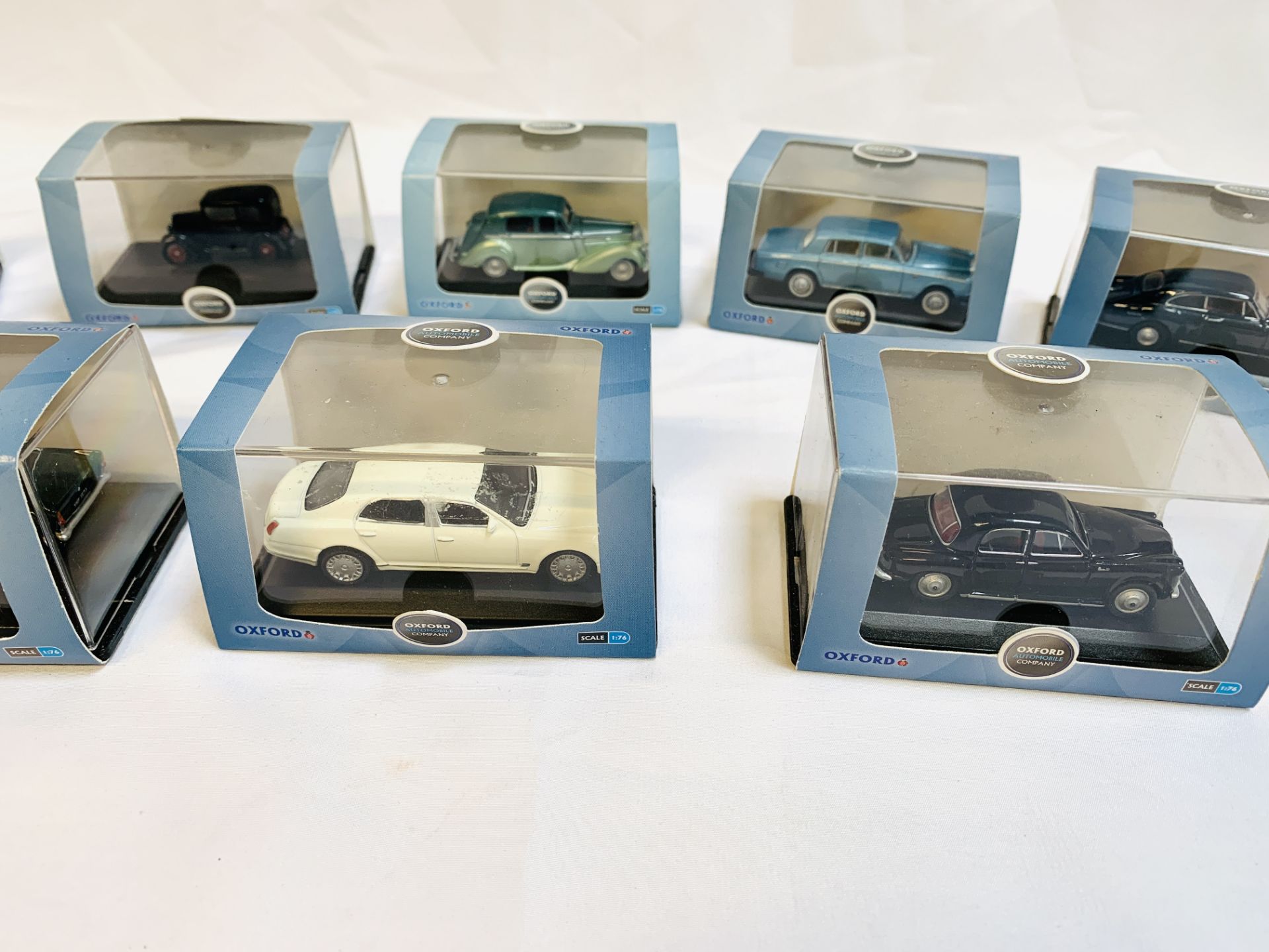 Eight Oxford diecast scale 1:76 model cars, and a Mercedes Benz Mbig 2002 - Image 3 of 5