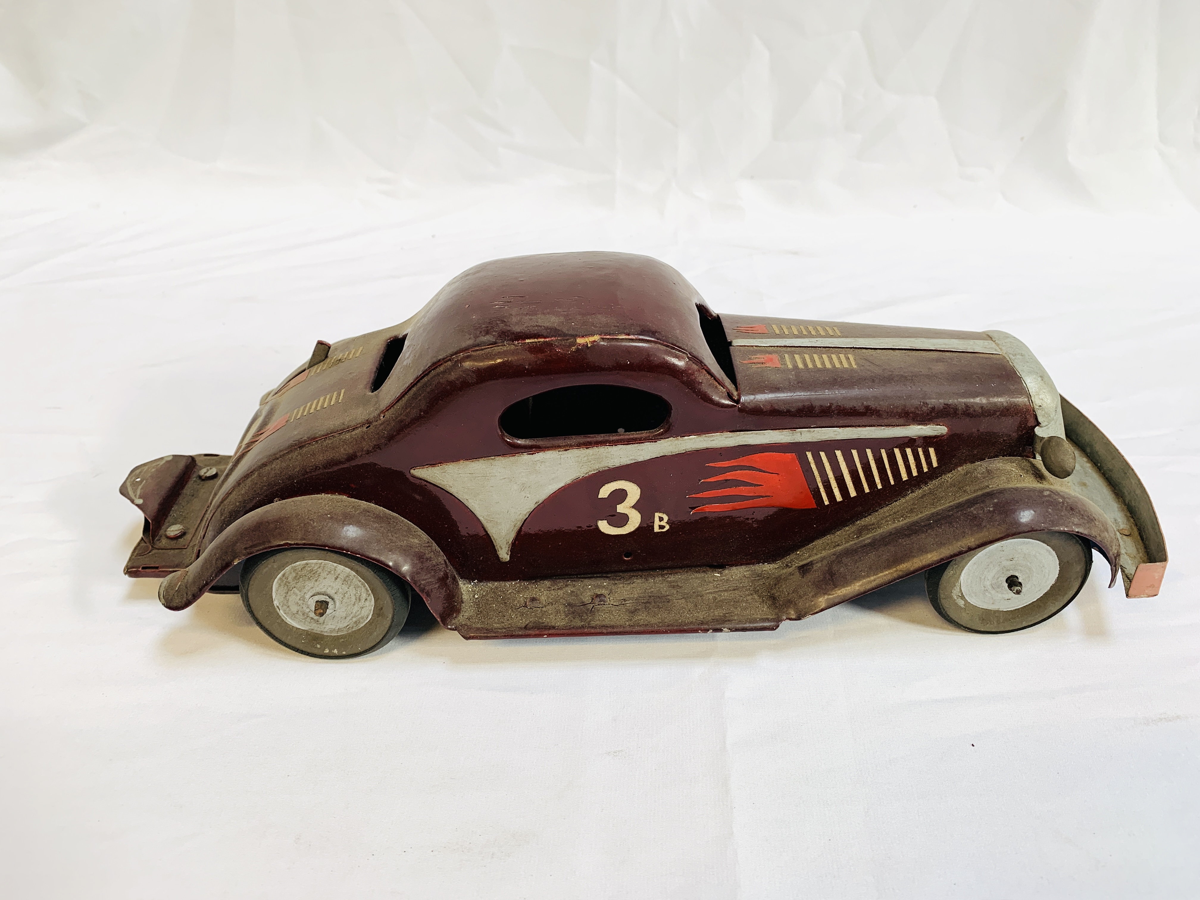 Clockwork tinplate racing car - Image 4 of 5