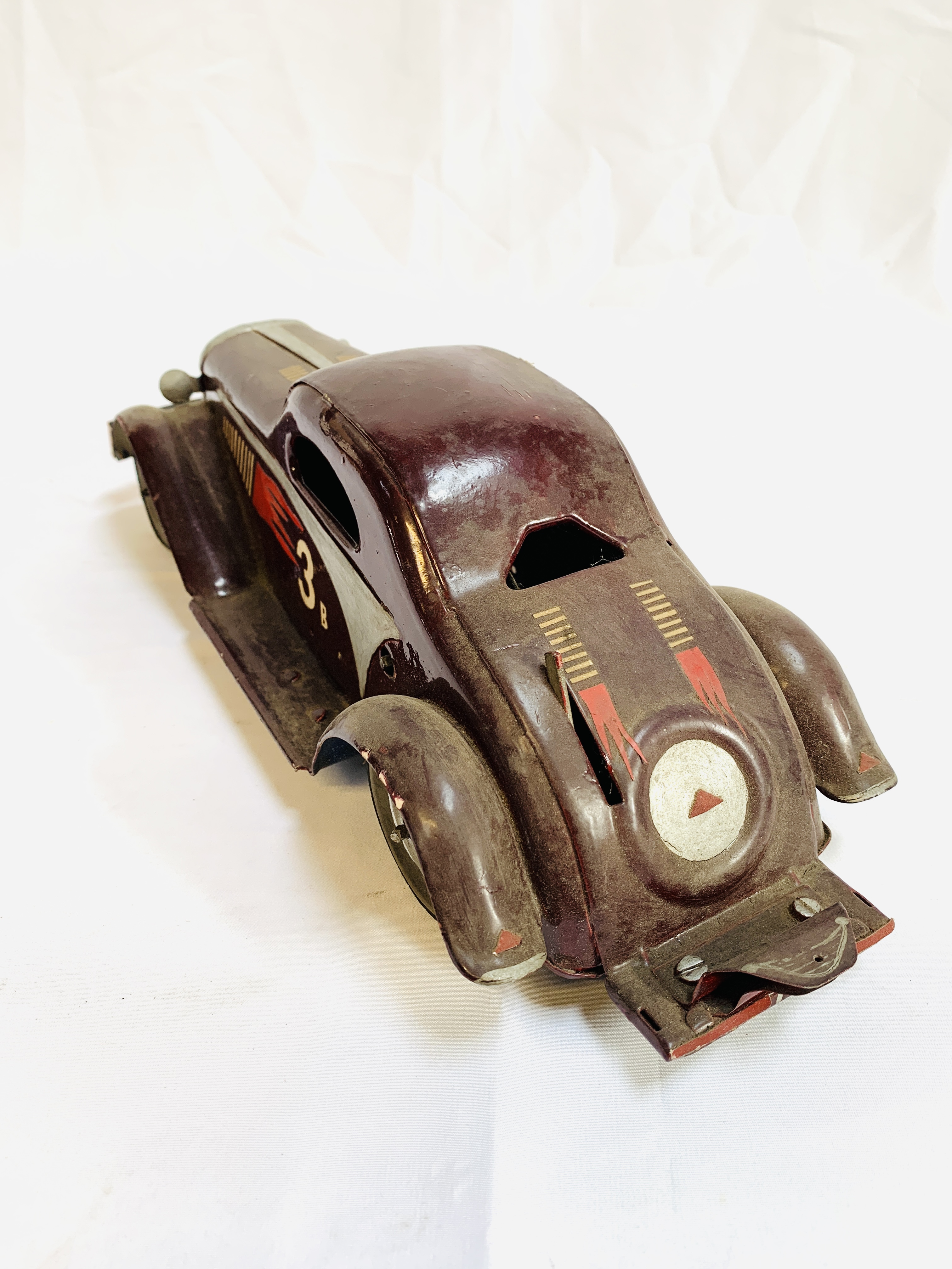 Clockwork tinplate racing car - Image 3 of 5