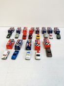 A collection of thirteen diecast Corgi model cars and vans