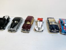 Six Franklin Mint 1:24 scale model vehicles