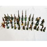 Collection of mainly lead cowboys and native American figurines
